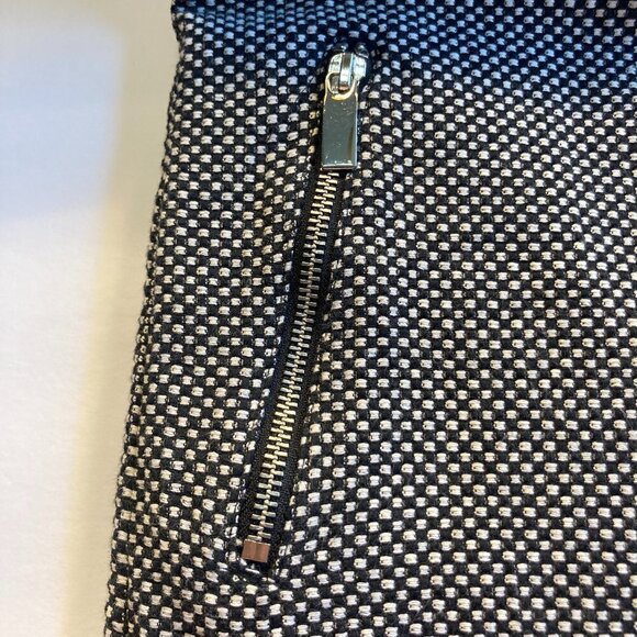 Gap SZ S Black & white textured weave short sleeve shift dress zipper details - Picture 6 of 9